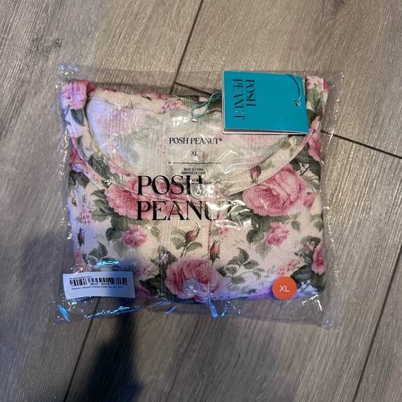 Posh Peanut BNWT Sandrine Women’s Pointelle Henley Top XL BNWT - Picture 1 of 5
